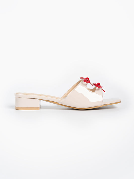 Valeria Glossy Ribbon Mules