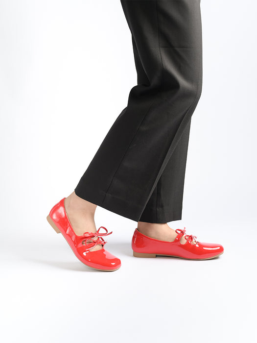 Clara Glossy Ribbon Flats