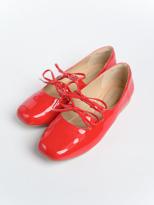 Clara Glossy Ribbon Flats