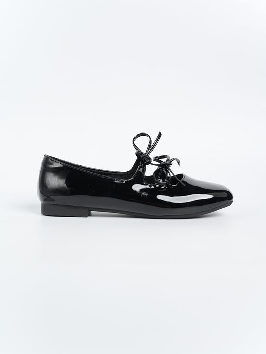 Clara Glossy Ribbon Flats