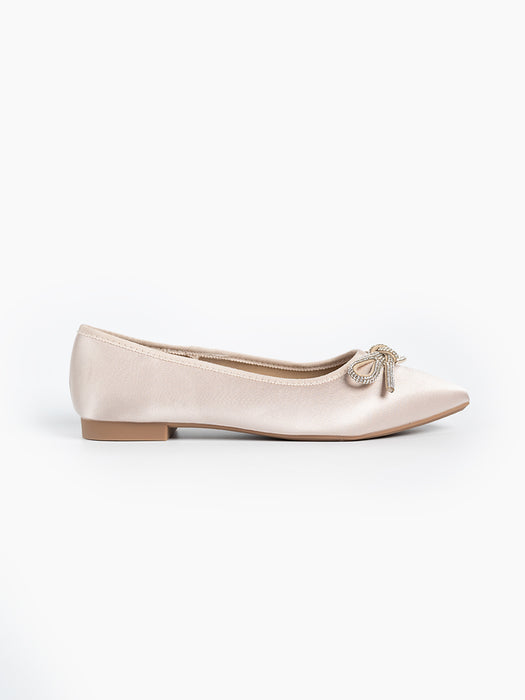 Satin Ribbon Ballerina Flats