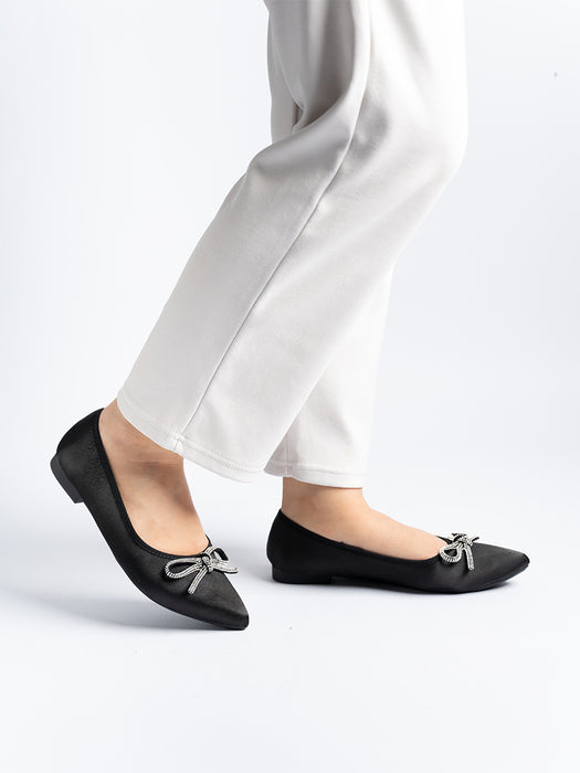 Satin Ribbon Ballerina Flats