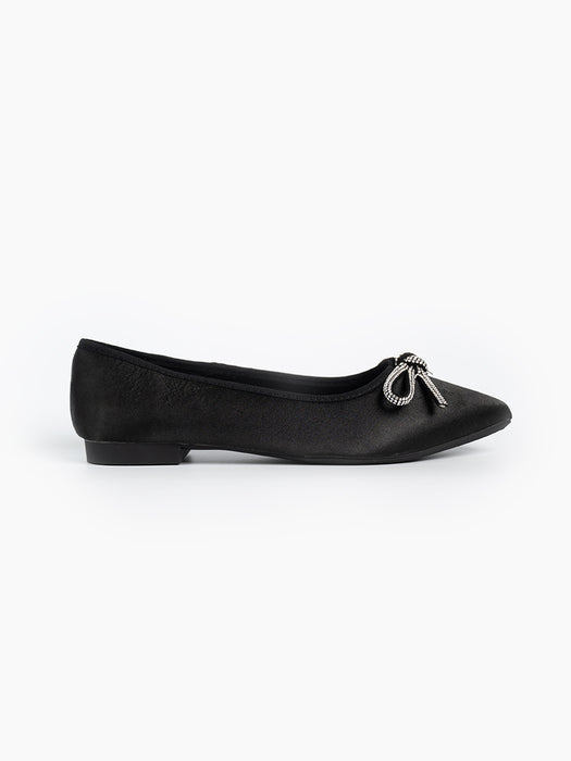 Satin Ribbon Ballerina Flats