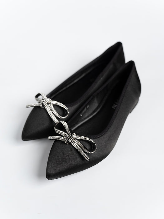 Satin Ribbon Ballerina Flats