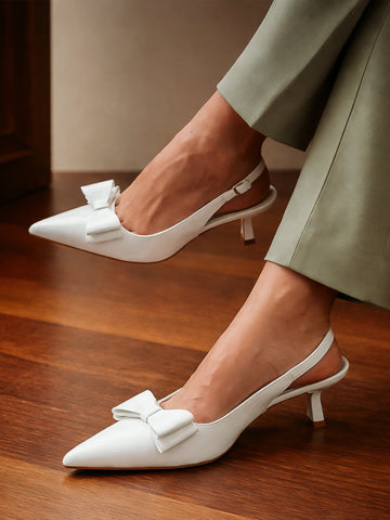 Winnie Bow Flared Heels