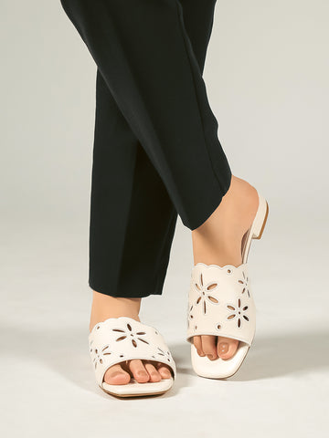 Eden Eyelet Low Heels