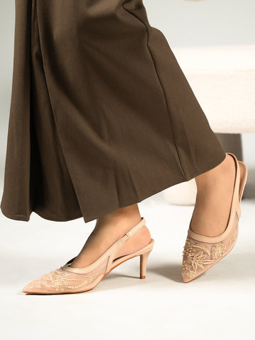 Evora Lace Slingbacks Pumps