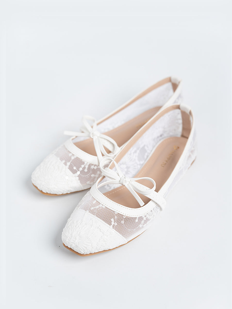 Ezra Lace Ribbon Flats
