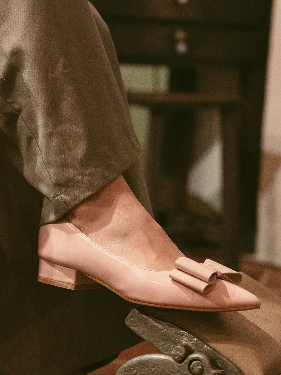 Winter Bow Mid Heels