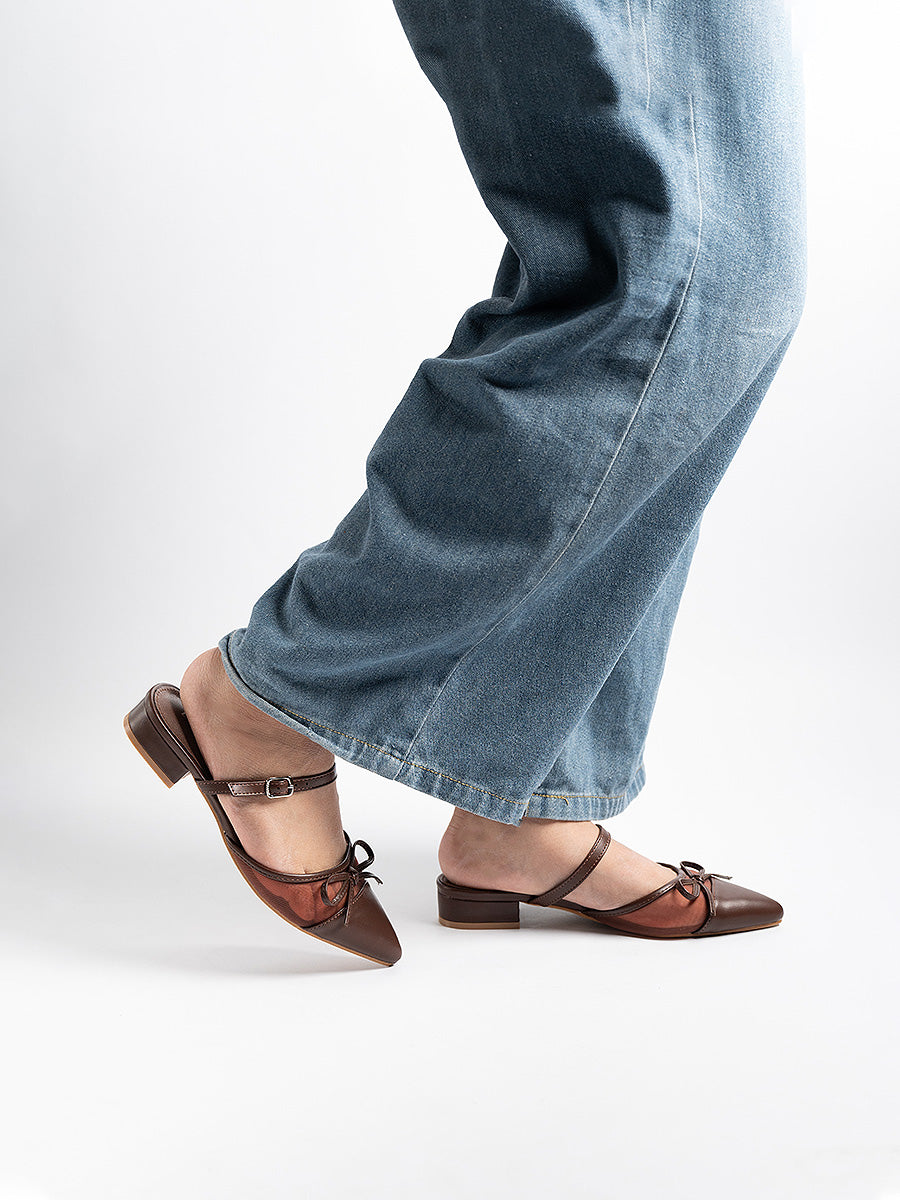 Zaria Ribbon Mesh Mules