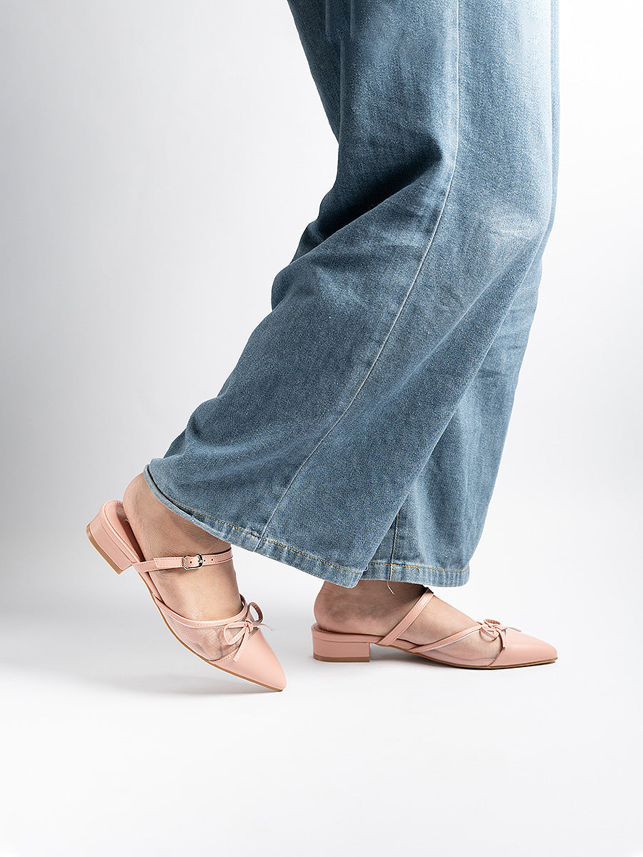 Zaria Ribbon Mesh Mules