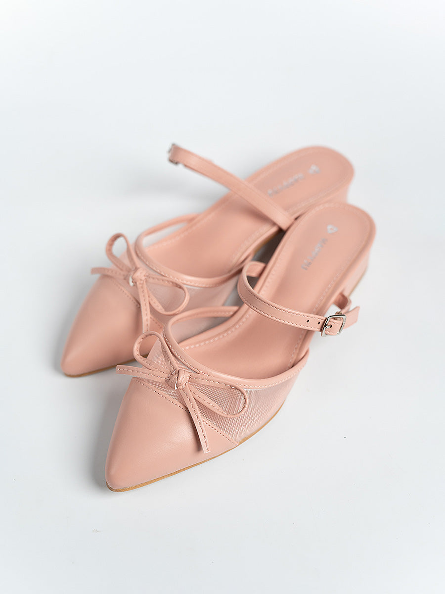Zaria Ribbon Mesh Mules