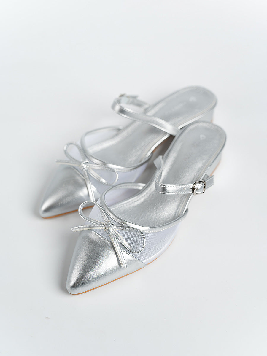 Zaria Ribbon Mesh Mules