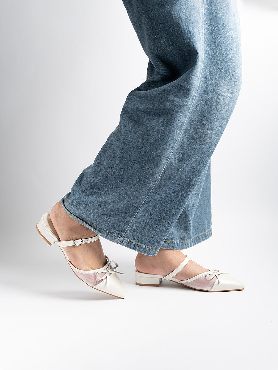 Zaria Ribbon Mesh Mules